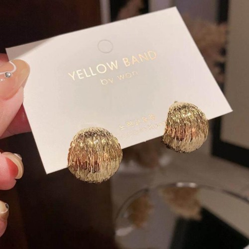 silver earrings retro wind ear stud all-Purpose geometry earrings circle Earring woman