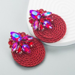 occidental style wind fashion trend geometry diamond glass diamond elasticity ..