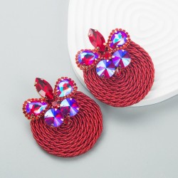 occidental style fashion personality geometry Alloy diamond glass diamond elas..