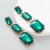 occidental style fashion gradual change big samll square glass diamond Alloy pendant earrings woman trend long 