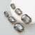 occidental style fashion gradual change big samll square glass diamond Alloy pendant earrings woman trend long 