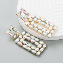 occidental style fashion brilliant Alloy colorful diamond high earrings Bohemi..