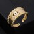 occidental style fashion bronze gilded embed zircon eyes ring opening