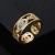 occidental style fashion bronze gilded embed zircon eyes ring opening