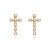  retro geometry cross Rhinestone earrings  occidental style fashion bronze diamond earring Earring woma