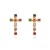  retro geometry cross Rhinestone earrings  occidental style fashion bronze diamond earring Earring woma