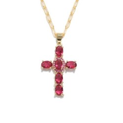  retro clavicle chain embed zircon multicolor cross necklace  occidental style..