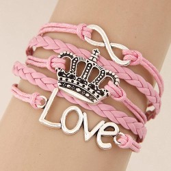 occidental style retro   crown love Alloy fitting handmade multilayer weave br..