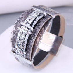 occidental style fashion Metal concise cortex exaggerating buckle bracelet