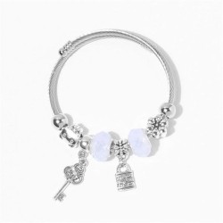 occidental style Alloy bangle  butterfly  owl  cross keylock pendant bracelet ..