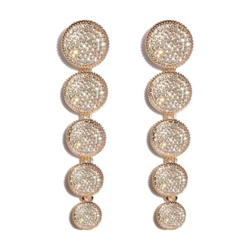 occidental style earrings  retro Alloy diamond Round long style earring   fashion earrings F
