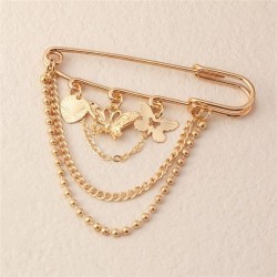 P brooch day personality butterfly Five-pointed star tassel temperament Suit f..