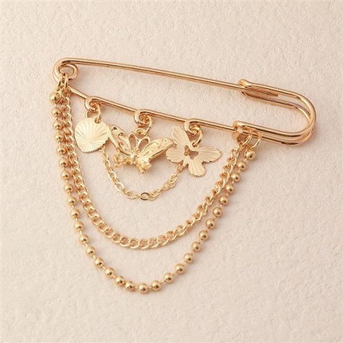 P brooch day personality butterfly Five-pointed star tassel temperament Suit flower woman