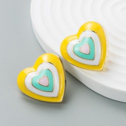 fashion trend sweet lovely wind Alloy enamel heart-shaped earrings woman wind ..