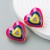 fashion trend sweet lovely wind Alloy enamel heart-shaped earrings woman wind exaggerating Earring