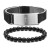 stainless steel bracelet cross chain buckle eyes black agate lovers gift
