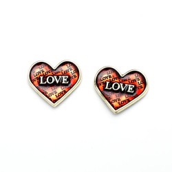Korea big fashion temperament elegant love Word earrings brief creative enamel..