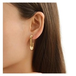 occidental style fashion geometry gold earrings  brief temperament Alloy earri..