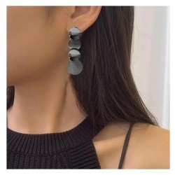  geometry Round exaggerating Metal long style earring  gold earrings woman occ..