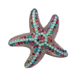 occidental style Alloy diamond cartoon starfish brooch woman lovely fashion fa..