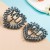 occidental style fashion trend geometry heart-shaped embed Rhinestone earrings woman exaggerating Word Earring