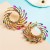 occidental style exaggerating fashion Alloy diamond color Acrylic earrings woman temperament super fully-jewell
