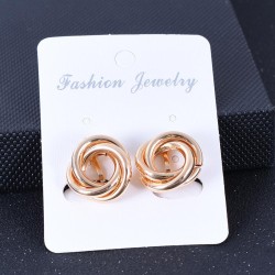    earrings occidental style exaggerating personality Metal flower tube ear st..