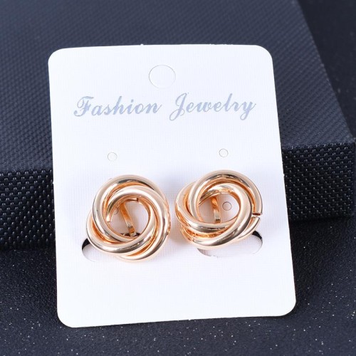    earrings occidental style exaggerating personality Metal flower tube ear stud