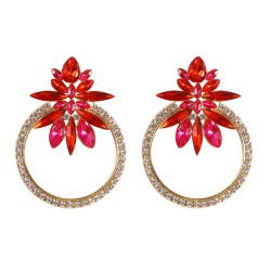 palace temperament diamond big circle earrings  elegant lady ornament Rhinesto..