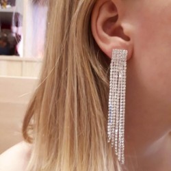 occidental style diamond earring long style Rhinestone tassel earrings bride w..
