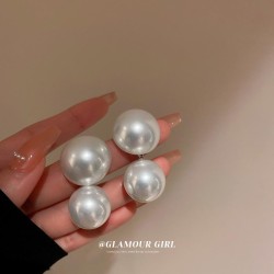 silver Korea brief big Pearl earringsins wind fashion ear stud samll personali..