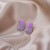 silver new diamond brilliant earrings diamond high-end geometry square sweet elegant ear stud woman