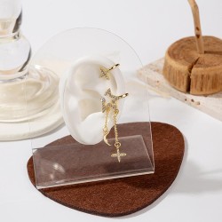 bright star Moon Ear clip long style tassel temperament embed fully-jewelled w..