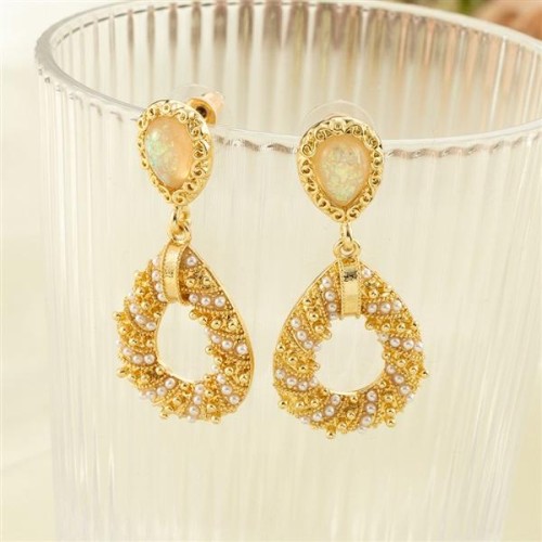  occidental style gold creative personality three-dimensional geometry woman earrings Alloy ear stud woman