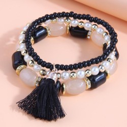 Korean style fashion  all-Purpose trend candy beads tassel multilayer bracelet