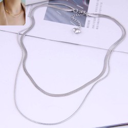 Korean style fashion concise all-Purpose snake chain Double layer temperament ..