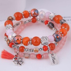 occidental style trend fashion Metal all-Purpose concise mash up three layer c..