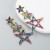 occidental style fashion exaggerating Alloy color Rhinestone earrings Five-pointed star long style trend Street