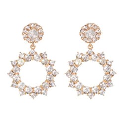 occidental style fashion personality fashion geometry sun flower diamond earri..