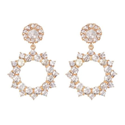 occidental style fashion personality fashion geometry sun flower diamond earrings woman style earring color dia