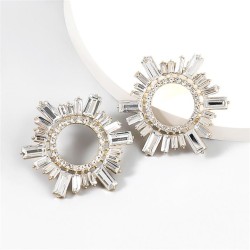 occidental style creative personality Alloy diamond Rhinestone sun flower earr..