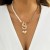retro imitate PearlO buckle splice personality clavicle occidental style brief geometry love asymmetry Metal n