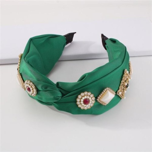 F occidental style wind imitate Pearl eadband  pure color square Rhinestone eadband temperament width
