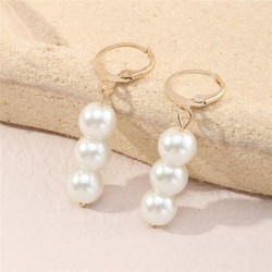 Pearl long style ear stud  woman buckle trend fashion brief woman ear stud