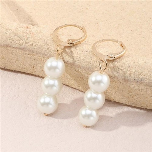  Pearl long style ear stud  woman buckle trend fashion brief woman ear stud
