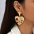 occidental style creative exaggerating geometry heart-shaped Rhinestone earrings woman  retro personality trend