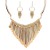  occidental style Metal tassel necklace set  fashion earrings twonecklace