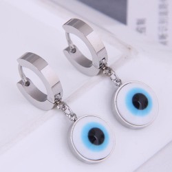 Korean style fashion sweetO eyes personality titanium steel temperament earrin..