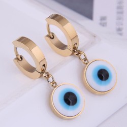 Korean style fashion sweetO eyes personality titanium steel temperament earrin..