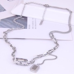 occidental style fashion concise sweet temperament titanium steel short style ..
